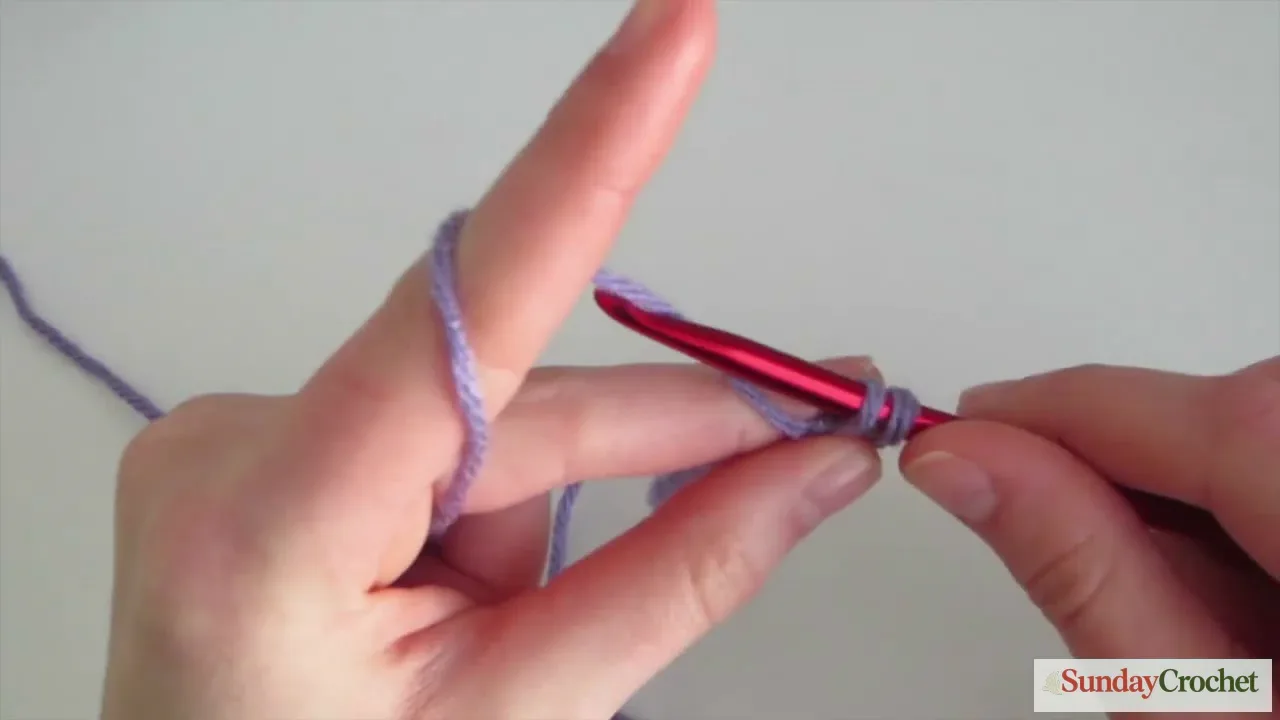 Insert a crochet hook into the second foundation chain for a single crochet